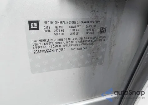 2017 Cadillac Xts Luxury z USA, uszkodzony, nr VIN 2G61M5S32H9113580